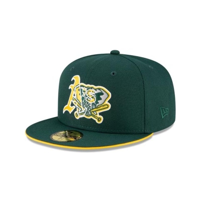 Oakland Athletics Gorra | New Era MLB Double Logo 59fifty Fitted Cap Mexico - Verdes